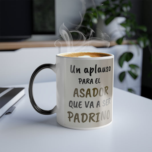 Anuncio nacimiento / regalo cumpleaños/ Sorpresa souvenirs / revelación de géneroColor Morphing Mug for Godfather, Unique Gift for Celebrations, Personalize Your Morning Coffee