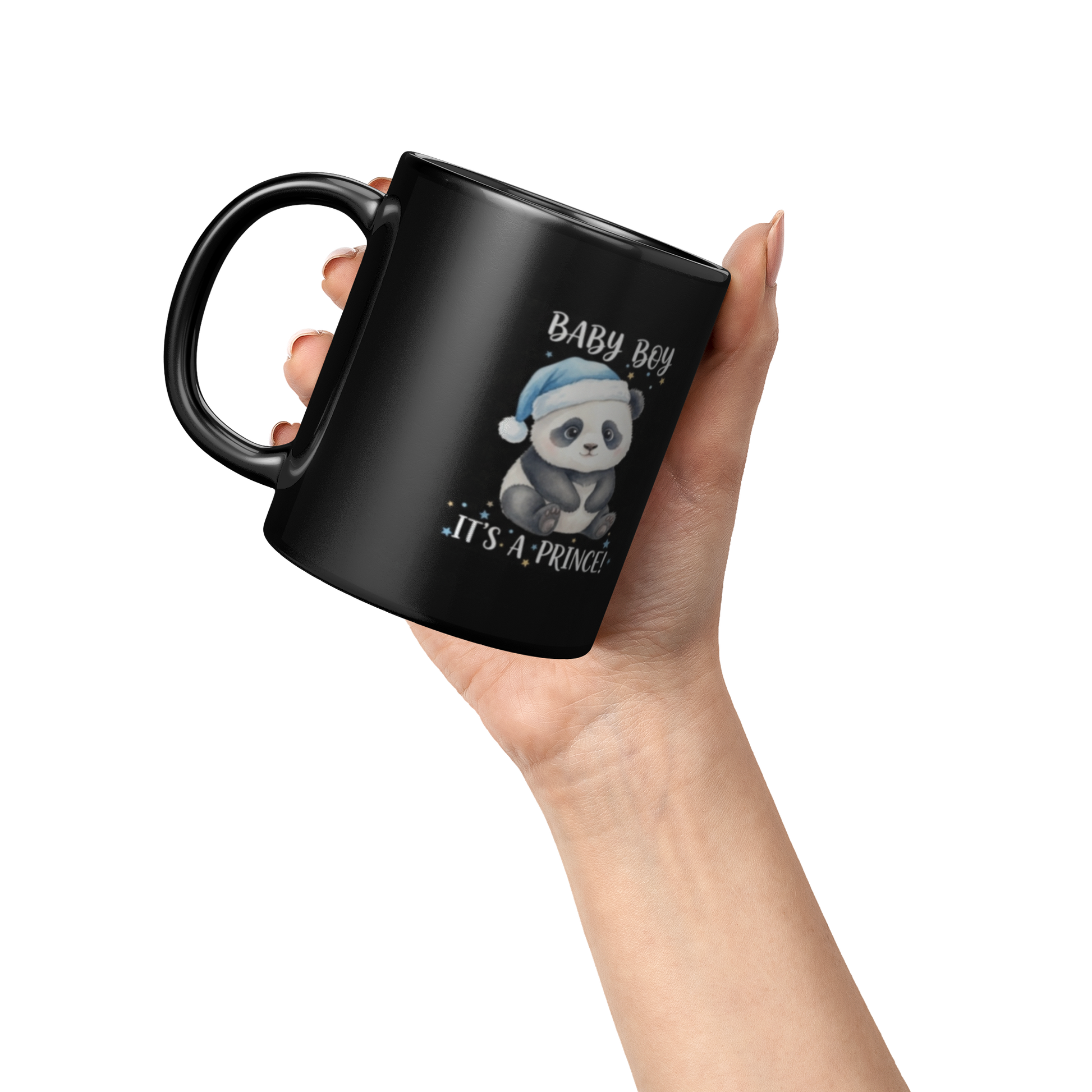Panda_Baby_Boy_Black_Mug_Lifestyle_Raised_Hand_LH_Mockup.png