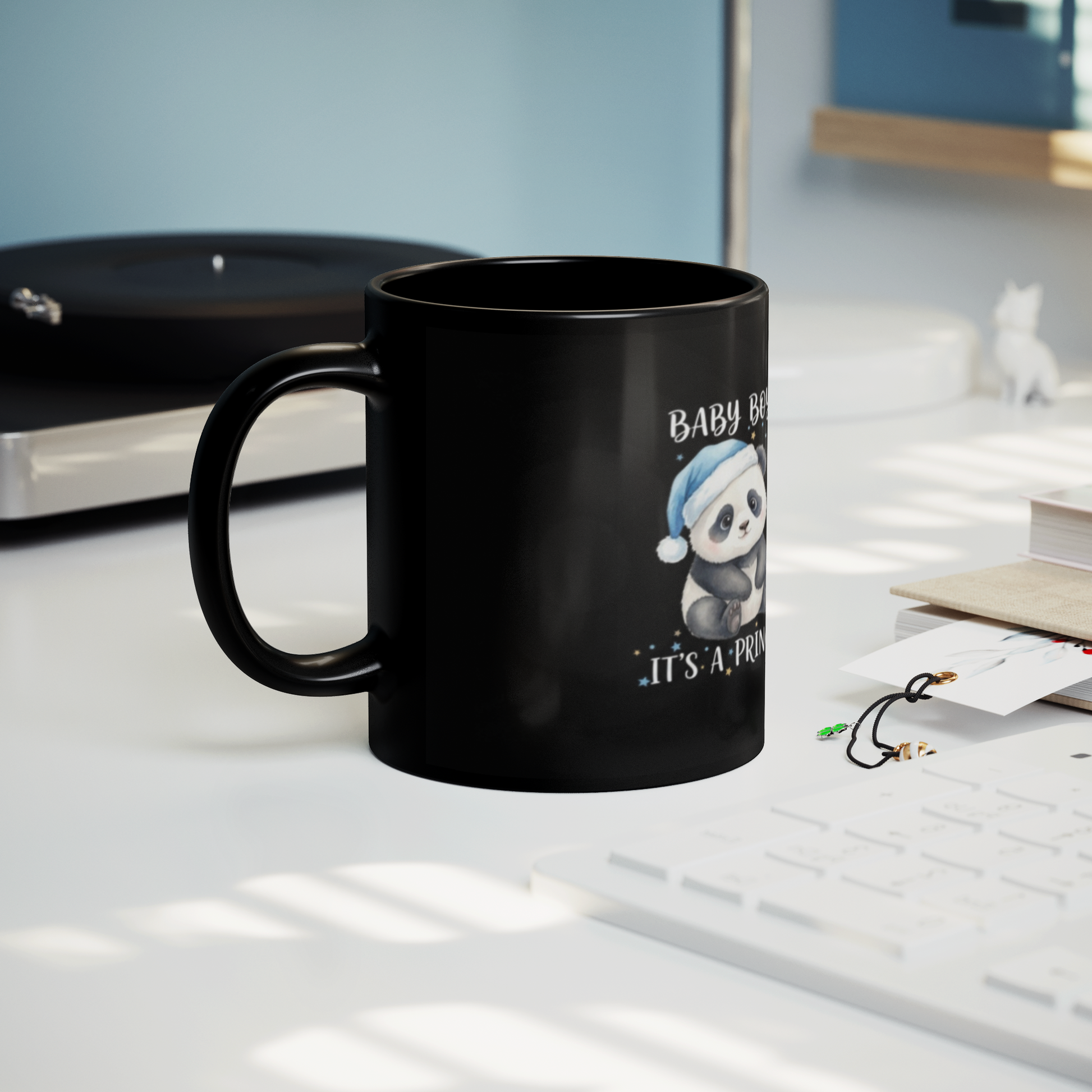 Panda_Baby_Boy_Black_Mug_Lifestyle_Record_Player_Mockup.png